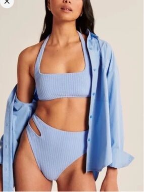 Abercrombie & Fitch Terry Cloth Halter Bikini Top